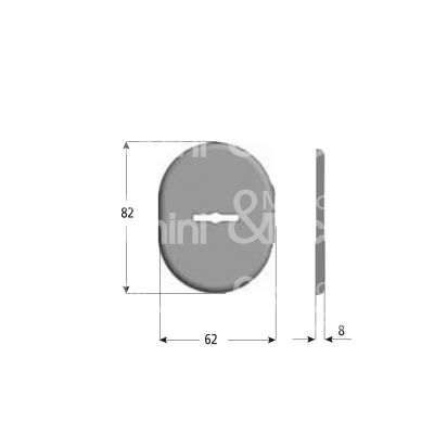 Azzi fausto mdmaa mostrina foro doppia mappa alluminio argentato mm 62 x 82