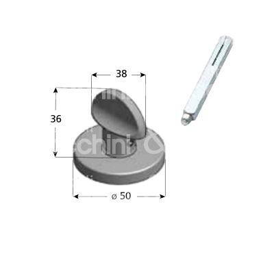 Azzi fausto pos pomolo per limitatore d'apertura ottone satinato mm 36 x 38 Ø 50