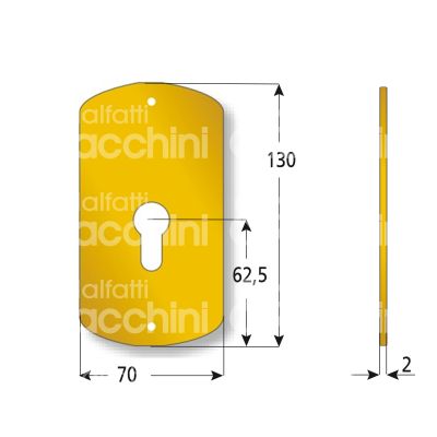 Azzi fausto plspecy2ab mostrina foro sagomato alluminio bronzato mm 70 x 130