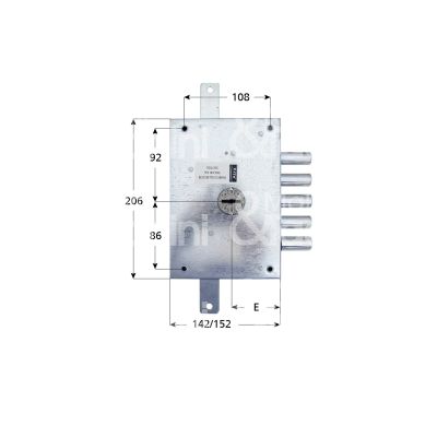 Atra ser70011de serratura doppia mappa per blindata triplice e 73 dx 5 catenacci int. cat. 28 sporg. 3,5