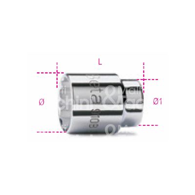 Beta 009100106 chiave a bussola art. 910b attacco 3/8 pollici misura mm 6 - l mm 28 impronta poligonale