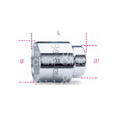 Beta 009200008 chiave a bussola art. 920a attacco 1/2 pollici misura mm 8 - l mm 38 impronta esagonale