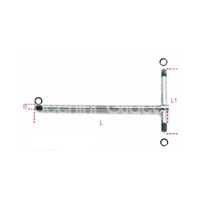 Beta 009510521 chiave a t semplice art. 951 misura mm 2 impronta esagonale maschio l mm 125