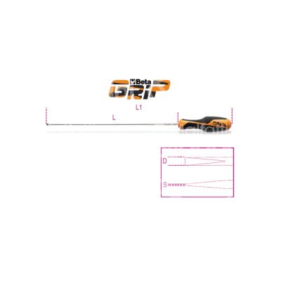 Beta 012640209 cacciavite a taglio art. 1264 beta grip impugnatura bimateriale impronta taglio lama mm 4 - l mm 400