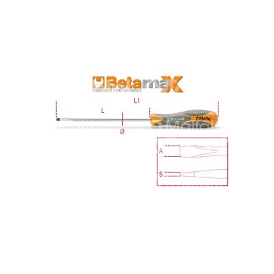 Beta 012900042 cacciavite a taglio art. 1290k beta max impugnatura bimateriale impronta taglio lama mm 5,5 - l mm 150