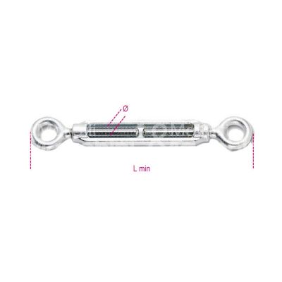 Beta 080050125 tenditore a 2 occhi art. 080050125 materiale ferro zincato pollici 1" 1\8 - Ø mm m 27 - portata kg 4000