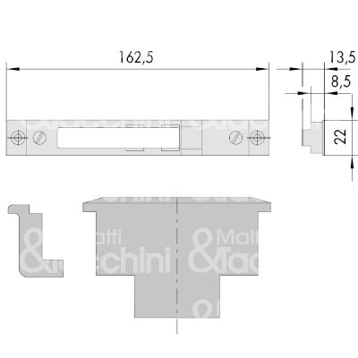 Cisa 06465050 contropiastra metallo per profilati ambidestra