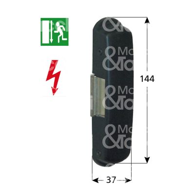 Cisa 07083400 incontro elettrico per antipanico ambidestra 12v mm 144 x 37 x 43 senza frontale con antiripetitore