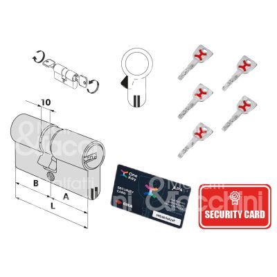 Cisa 0p3s1070c5 cilindro sagomato chiave/chiave ap4 30 x 30 = 60 mm chiave protetta profilo ap 4 cifratura kd nichel satinato