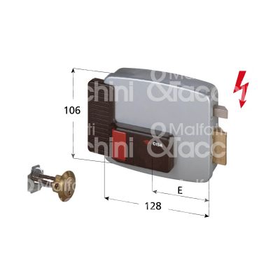 Cisa 11610501 elettroserratura da applicare laterale e 50 dx foro tondo senza mandate