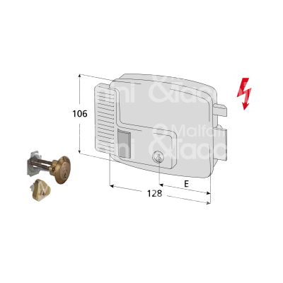 Cisa 11630602 elettroserratura da applicare laterale e 60 sx foro tondo senza mandate