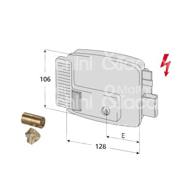 Cisa 11671801 elettroserratura da applicare laterale e 80 dx foro tondo 2 mandate