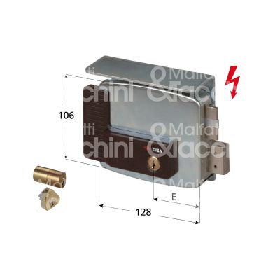 Cisa 11761501 elettroserratura da applicare laterale e 50 dx foro tondo 2 mandate