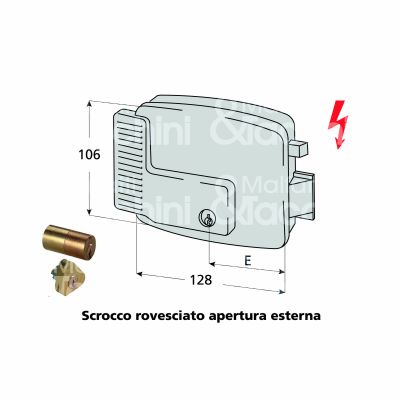 Cisa 11921703 elettroserratura applicare tirare laterale e 70 dx foro tondo senza mandate