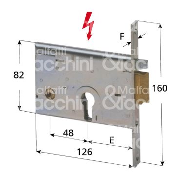Cisa 14010601 elettroserratura per fasce laterale e 60 dx foro sagomato senza mandate frontale 16 x 160