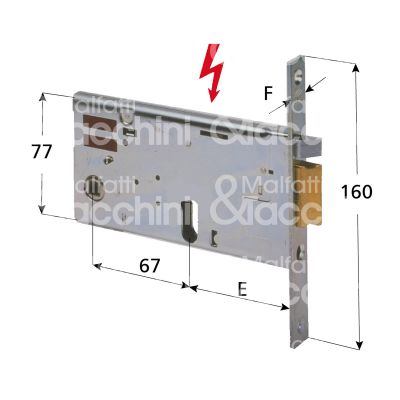 Cisa 14450700 elettroserratura per fasce laterale e 70 ambidestra foro ovale senza mandate frontale 16 x 160