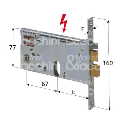 Cisa 14460700 elettroserratura per fasce laterale e 70 ambidestra foro ovale 2 mandate frontale 16 x 160