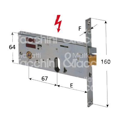 Cisa 14510800 elettroserratura per fasce laterale e 80 ambidestra foro ovale senza mandate frontale 16 x 160