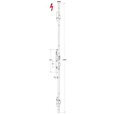 Cisa 19426350 multipunto elettrica e 35 ambidestra catenaccio traslante foro sagomato frontale u 24 x 7