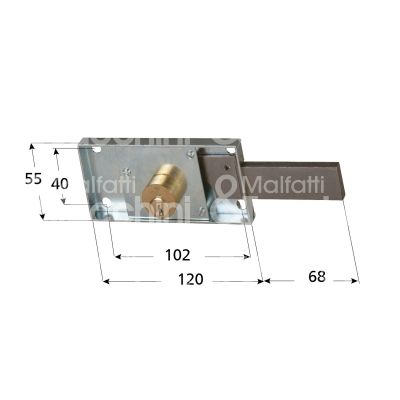 Cisa 41110601 serratura per serranda laterale foro tondo / chiave piatta cifratura kd