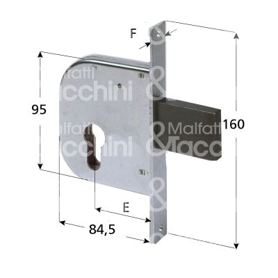 Cisa 42112300 serratura per cancello impennata solo scrocco e 30 ambidestra cilindro sagomato 1 mandate