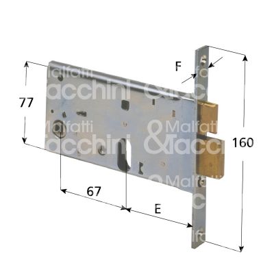 Cisa 44460700 serratura infilare per fasce 2 mandate cilindro ovale 70 laterale catenaccio piÙ scrocco