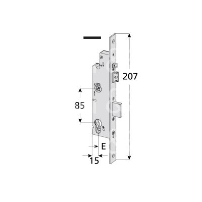 Cisa 4a300350 serratura infilare multitop matic e 35 ambidestra catenaccio traslante foro sagomato frontale 24 x 3