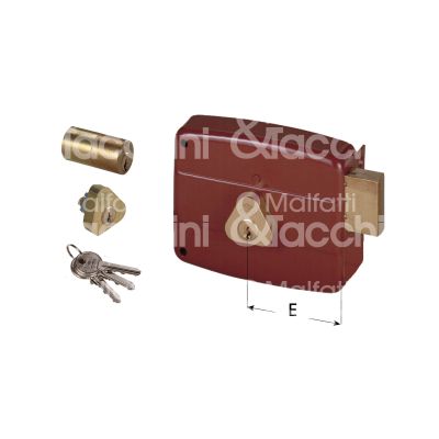 Cisa 50141501 serratura per portoncino solo catenaccio doppio cilindro / cilindro fisso e 50 dx