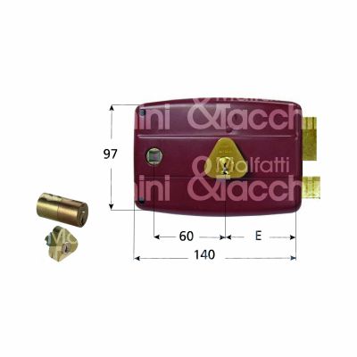 Cisa 50171602 serratura per portoncino scrocco piÙ catenaccio doppio cilindro / cilindro fisso e 60 sx