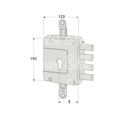 Cisa 56162602 serratura applicare a cilindro triplice e 64 sx 4 catenacci int. cat. 32