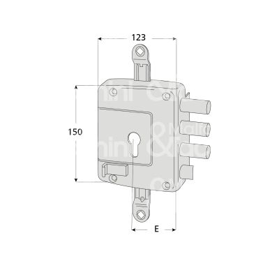 Cisa 56167602 serratura applicare a cilindro triplice e 64 sx 3 catenacci piÙ scrocco int. cat. 32