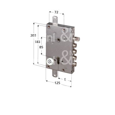 Cisa 56515480st serratura blindata a cilindro triplice e 64 ambidestra 4 catenacci piÙ scrocco maggiorato 2 mm int. cat. 28 sporg. 3,5