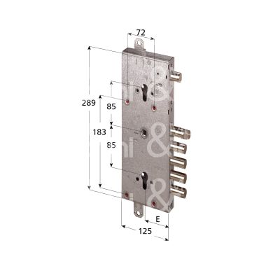 Cisa 56765470bz serratura per blindata a doppio cilindro dip. triplice e 64 ambidestra 4 catenacci piÙ scrocco e 1 servizio int. cat. 27 sporg. 33