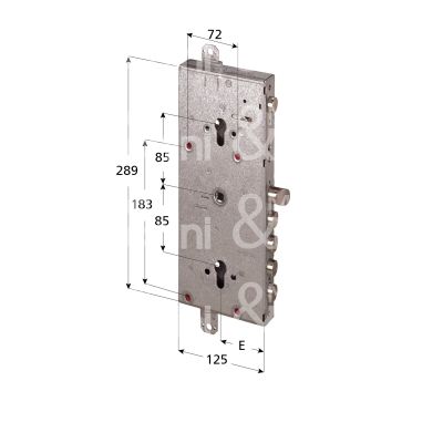 Cisa 56766280 serratura per blindata a doppio cilindro indip. triplice e 64 ambidestra 4 catenacci piÙ scrocco e 1 servizio int. cat. 28 sporg. 3,5