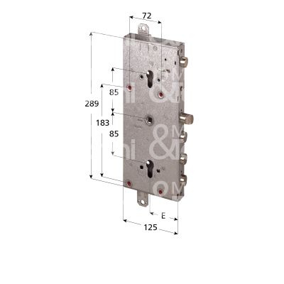 Cisa 56766470bz serratura per blindata a doppio cilindro indip. triplice e 64 ambidestra 4 catenacci piÙ scrocco e 1 servizio int. cat. 27 sporg. 33