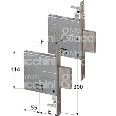 Cisa 57020700 serratura doppia mappa da infilare triplice e 70 solo catenaccio 4 mandate ambidestra kd