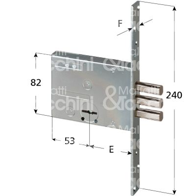 Cisa 57030700 serratura doppia mappa da infilare laterale e 70 3 pistoni 4 mandate ambidestra kd