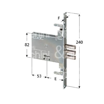Cisa 57035620 serratura doppia mappa da infilare triplice e 60 3 pistoni 4 mandate ambidestra ka