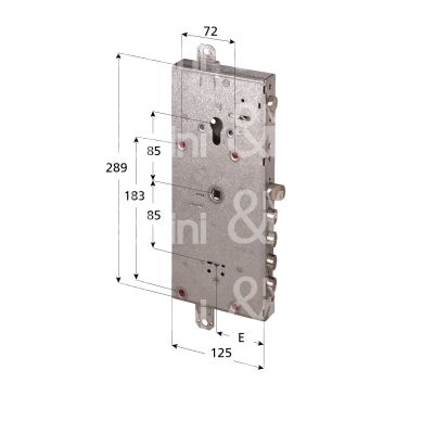 Cisa 57766380 serratura plurisistema con cilindro indipendente triplice e 64 ambidestra 3 catenacci piÙ scrocco e 1 servizio int. cat. 38 sporg. 3,5