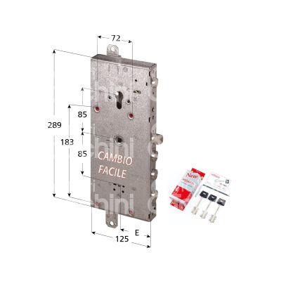 Cisa 5796558a serratura plurisistema con cilindro dipendente triplice e 64 ambidestra 3 catenacci piÙ scrocco e 1 servizio int. cat. 38 sporg. 3,5