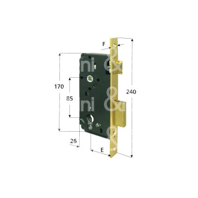 Cisa 5c110350 serratura patent bordo quadro e 35 int. man. 85 scrocco piÙ catenaccio ottonata