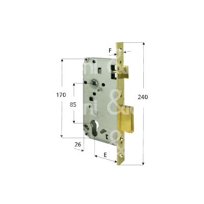 Cisa 5c611350 serratura patent bordo quadro e 35 int. man. 85 scrocco piÙ catenaccio ottonata