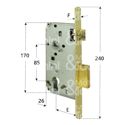 Cisa 5c631350 serratura patent bordo tondo e 35 int. man. 85 scrocco piÙ catenaccio ottonata