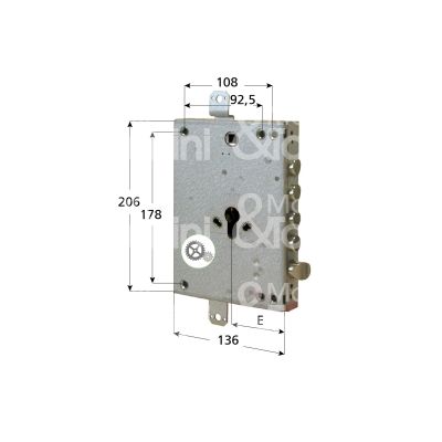 Cisa b6515280 serratura blindata a cilindro triplice e 63 ambidestra 4 catenacci piÙ scrocco int. cat. 28 sporg. 3,5