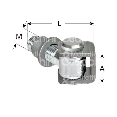 Comunello 120-m20 cardine regolabile art. 120-m20 battente acciaio zincato Ø m 20 fissaggio saldare l mm 90 h mm 37 portata kg 75