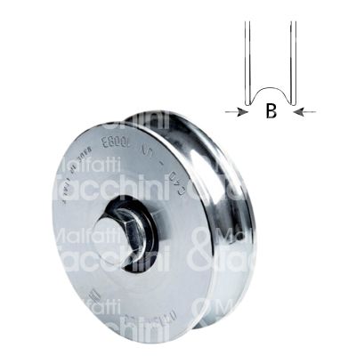 Comunello 315160 ruota gola semitonda art. 315-160 acciaio zincato Ø mm 160 l mm 33 - 2 cuscinetto perno m 16 x 70 portata kg 575