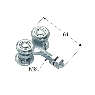 Comunello 4 carrello per scorrevoli senza cuscinetto art. 4 4 ruote materiale acciaio Ø mm 24 fissaggio perno m 8 portata kg 50