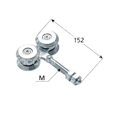 Comunello 4cg carrello per scorrevoli con cuscinetto art. 4c grande 4 ruote materiale acciaio Ø mm 54 fissaggio perno m 20 portata kg 400