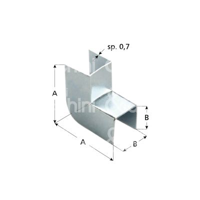 Comunello 61510 copriangolo quadro zincato art. 615-10 acciaio zincato l mm 24 h mm 10