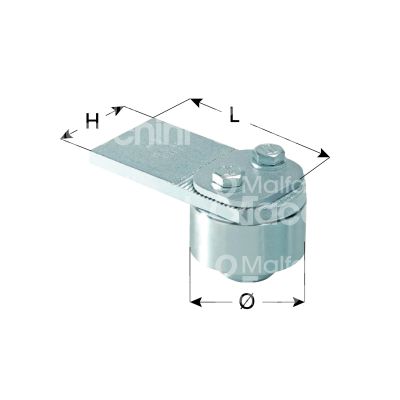 Comunello 86g cardine grande superiore con piastra e cuscinetto art. 86g acciaio zincato regolabile si Ø mm 70 l mm 130 x h mm 60 portata 650 kg